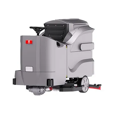 Возете се при шофиране на електрически скрубер на улицата